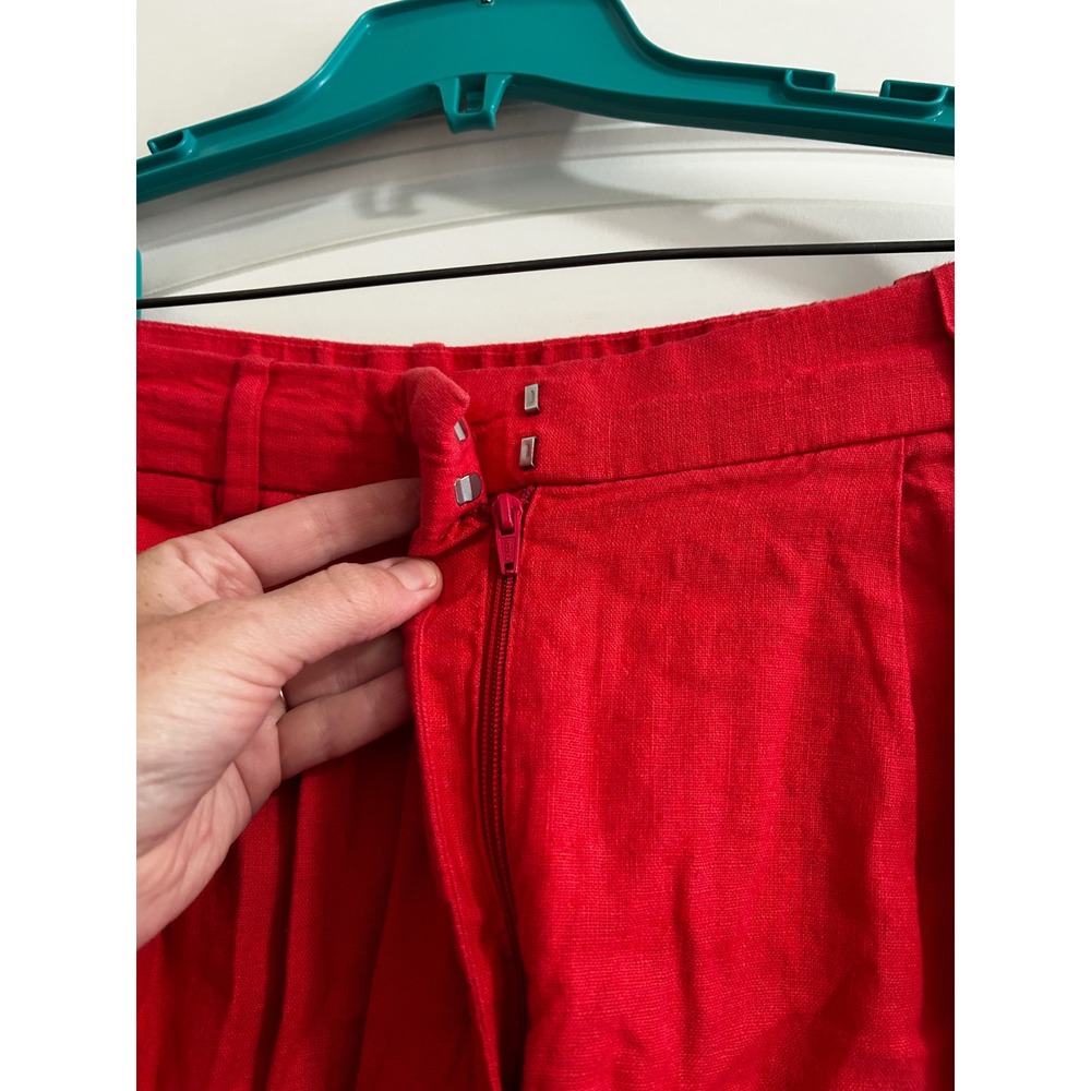Abercrombie & Fitch coral Linen Blend Wide Leg Pants Womens Medium Regular - Picture 5 of 9